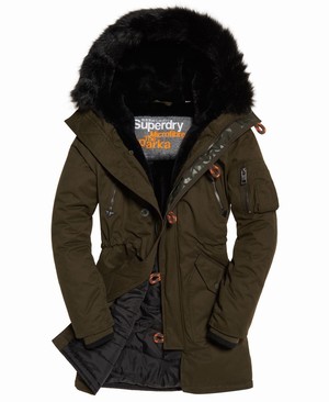 Superdry Microfibre SD-4 Parka Női Kabát Olivazöld | DZTFG0453